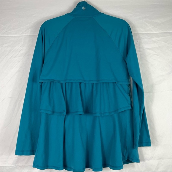 Athleta Renew Full Zip Jacket With Ruffles Teal Women’s - Picture 6 of 9